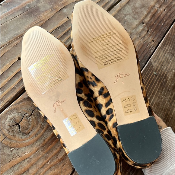 New!! J.Crew Carolyn skimmer flats in leopard calf hair. Women’s size 9 - Picture 4 of 4